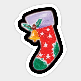 Christmas Stocking with bell in Sticker